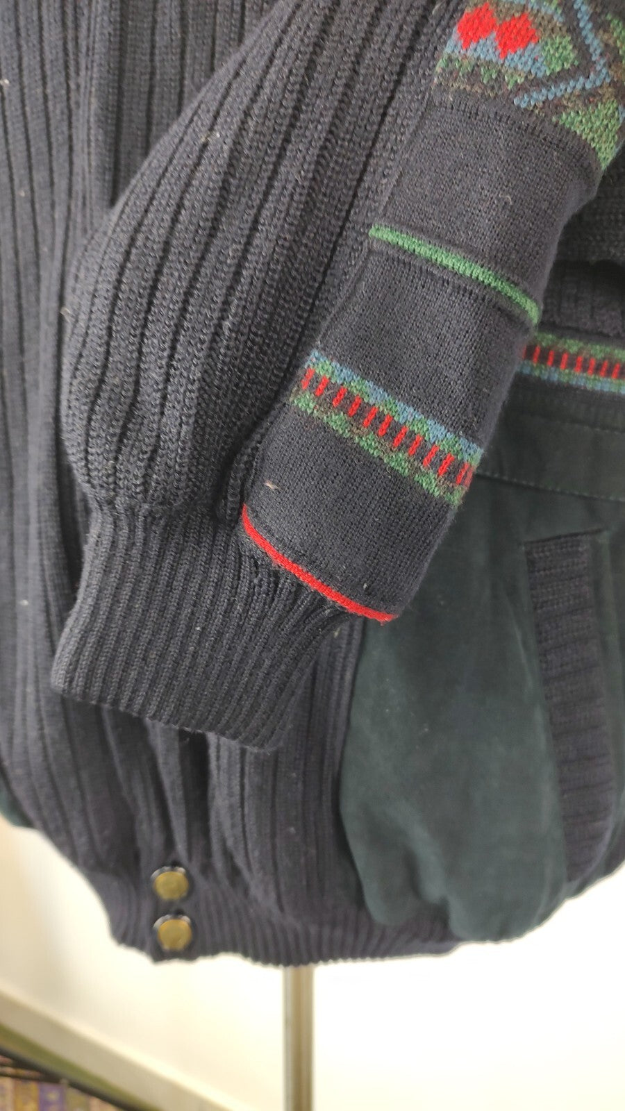 NAVIGARE GIUBBINO IMBOTTITO LANA PELLE UOMO Tg M MAN CASUAL VINTAGE JACKET