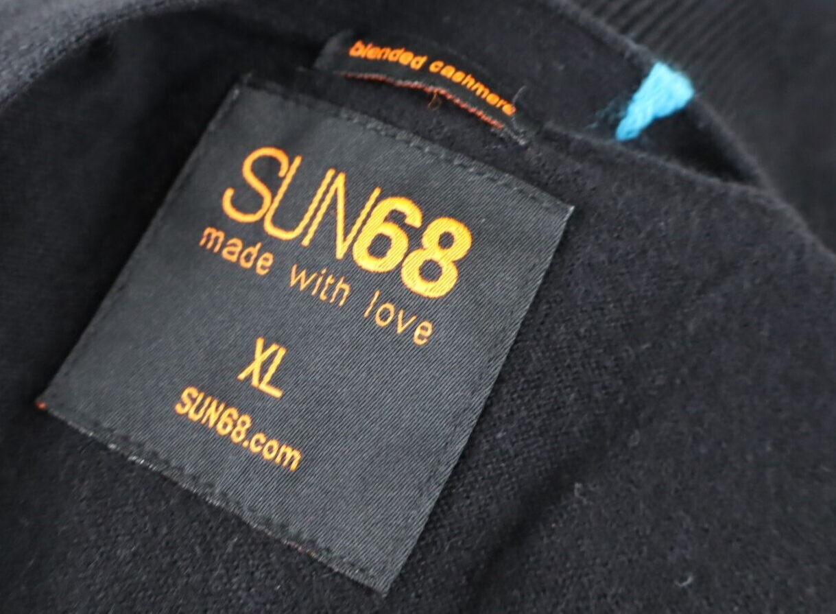 SUN68 MAGLIONE CARDIGAN SMANICATO UOMO XL MAN SWEATER CASUAL CASHMERE COTONE