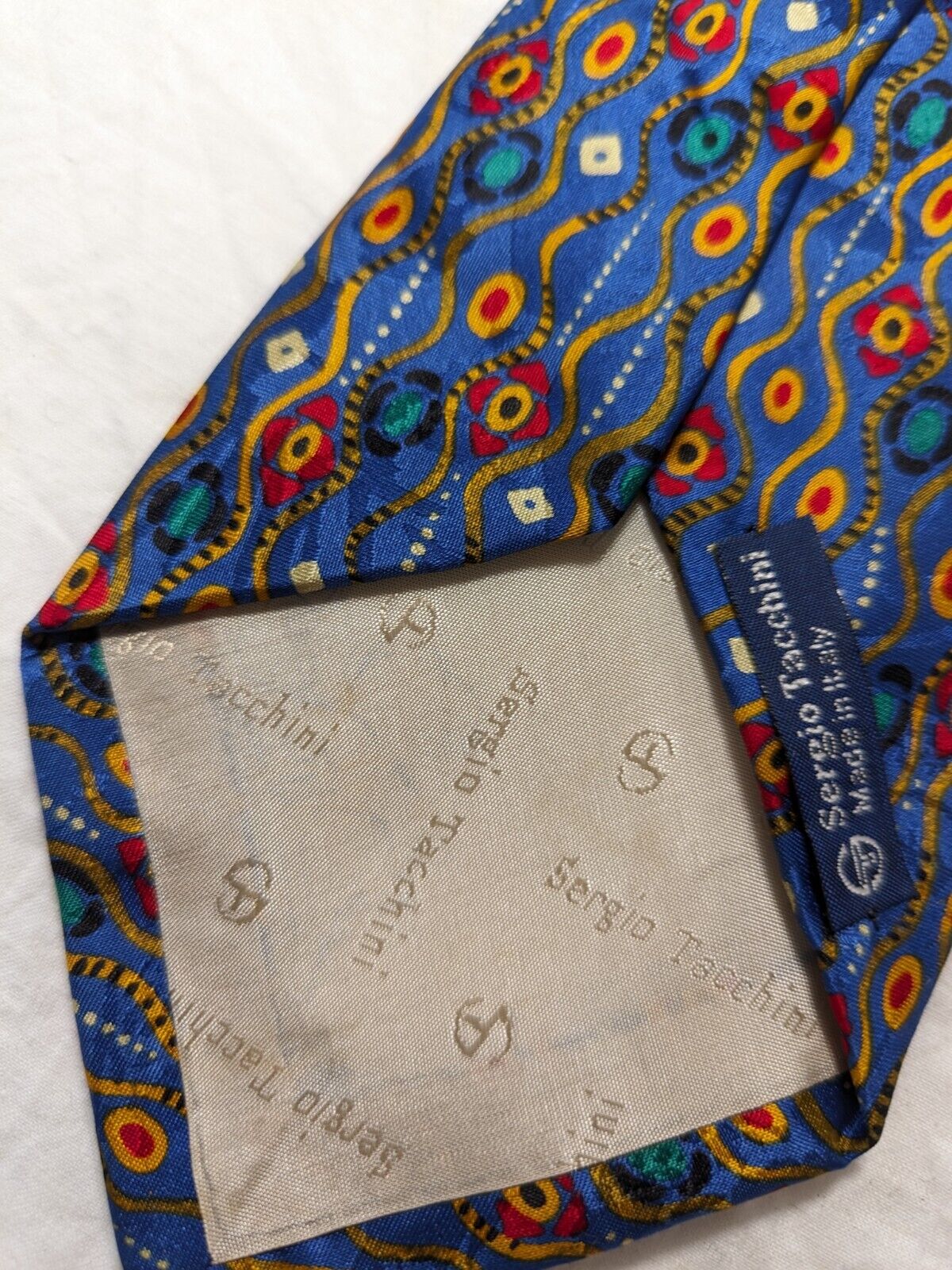 SERGIO TACCHINI 100% SILK TIE SETA CRAVATTA NECKTIE MADE IN ITALY