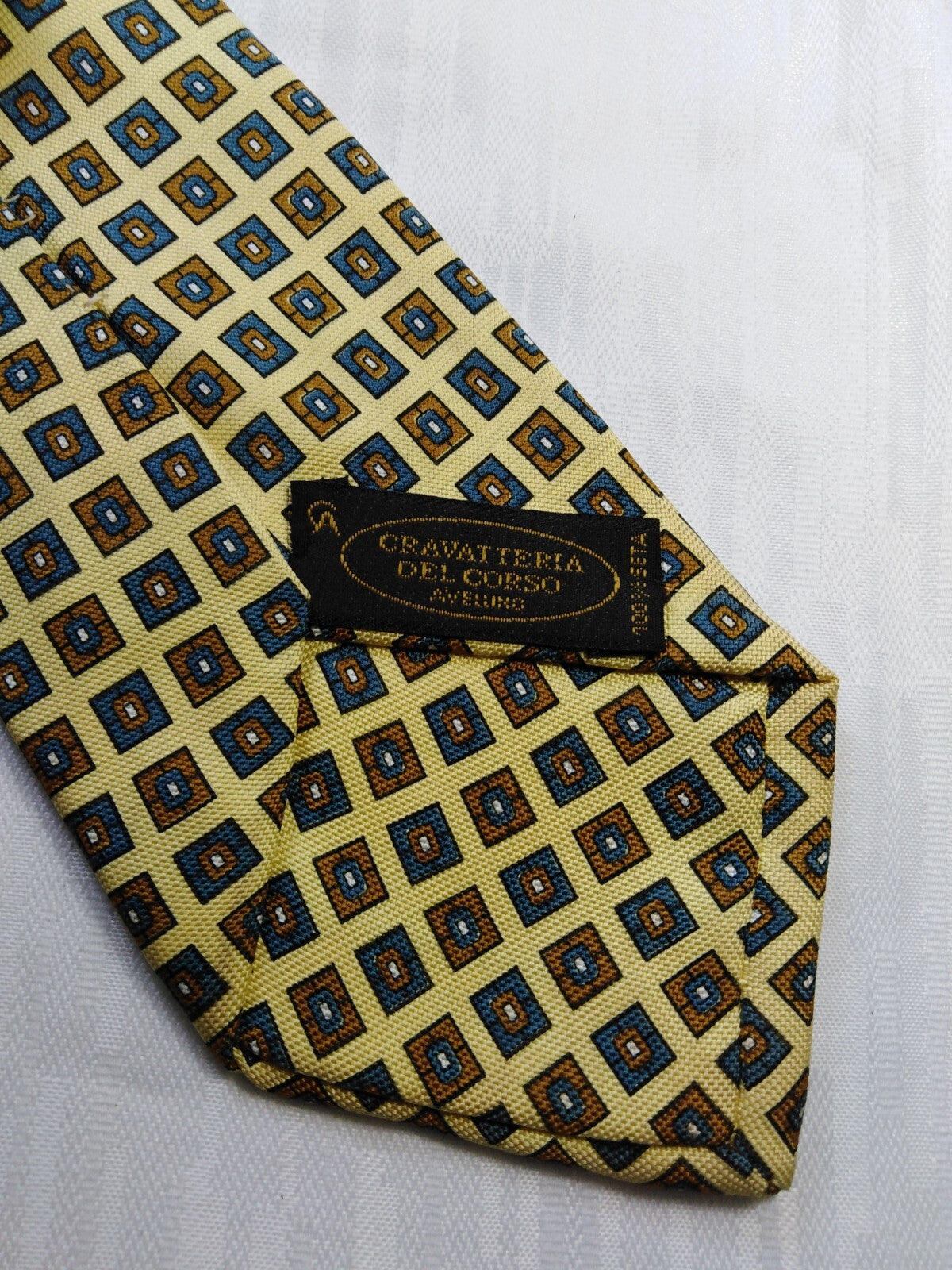 CRAVATTERIA DEL CORSO  SILK TIE SETA CRAVATTA NECKTIE ITALY SELF TIPPED