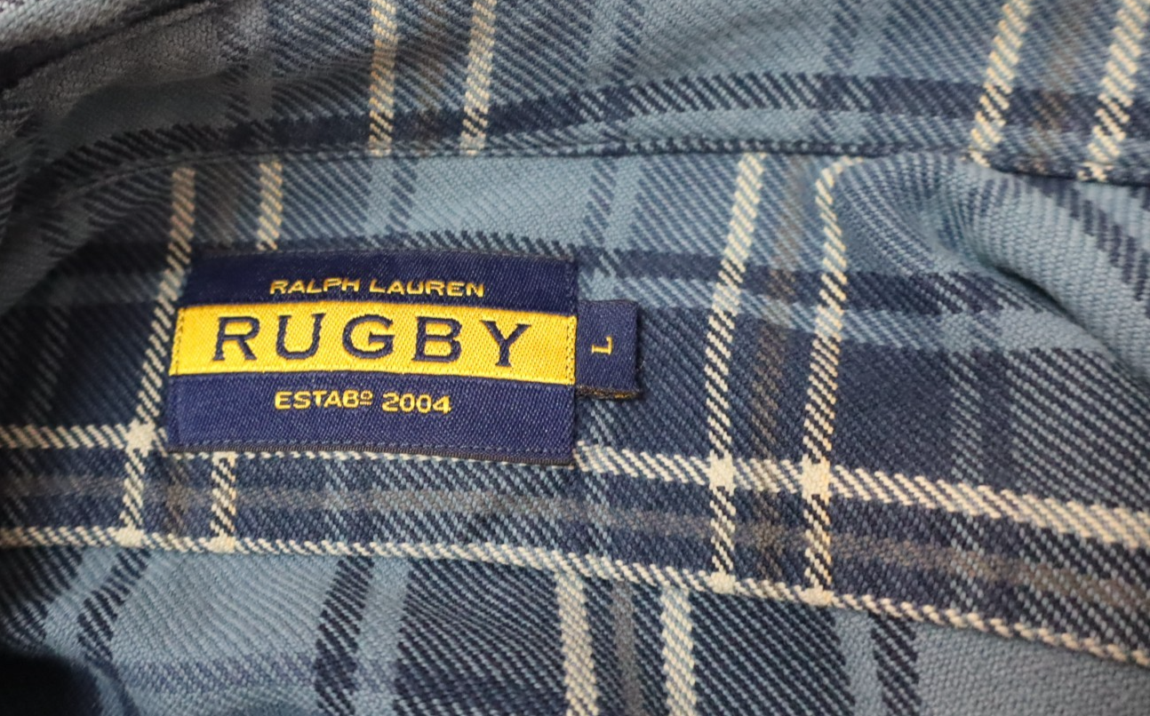 RALPH LAUREN RUGBY CAMICIA UOMO COTONE TG L MAN CASUAL VINTAGE COTTON SHIRT LOGO