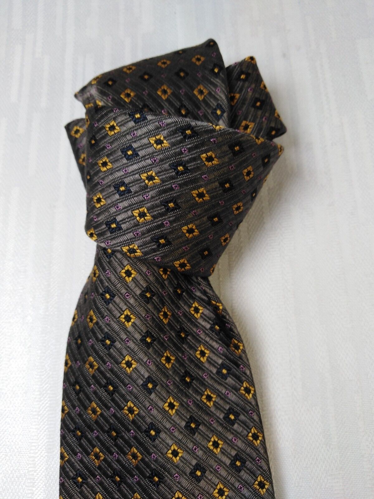 ANGELO MARINO 100% SILK TIE SETA CRAVATTA NECKTIE ITALY VINTAGE CLASSIC