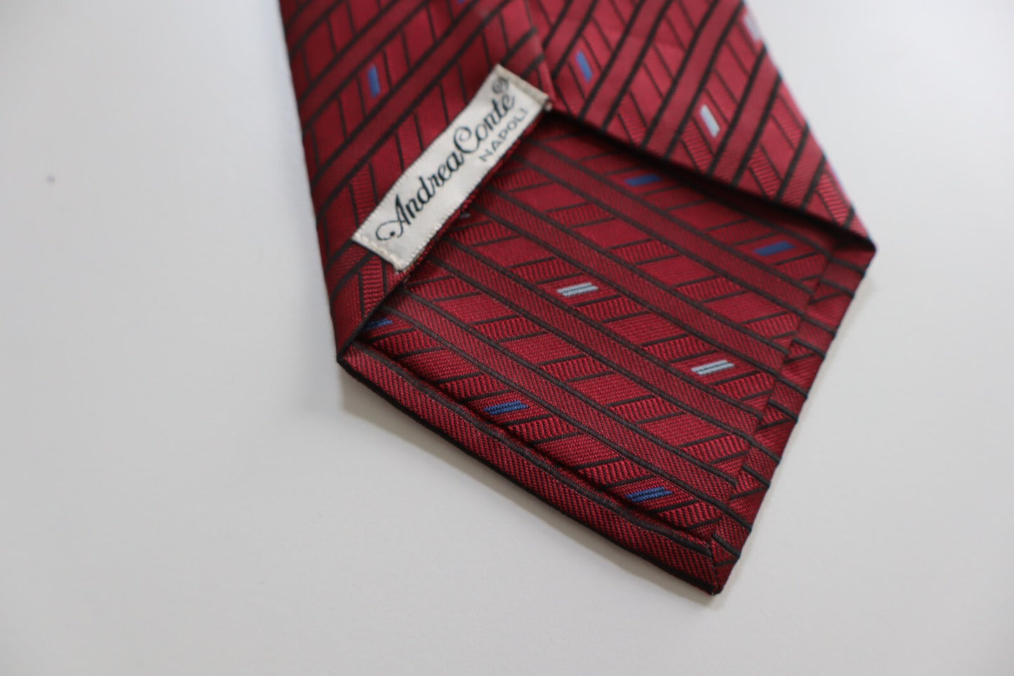 ANDREA CONTE 100% SILK TIE SETA CRAVATTA NECKTIE MADE ITALY CLASSIC SELF TIPPED