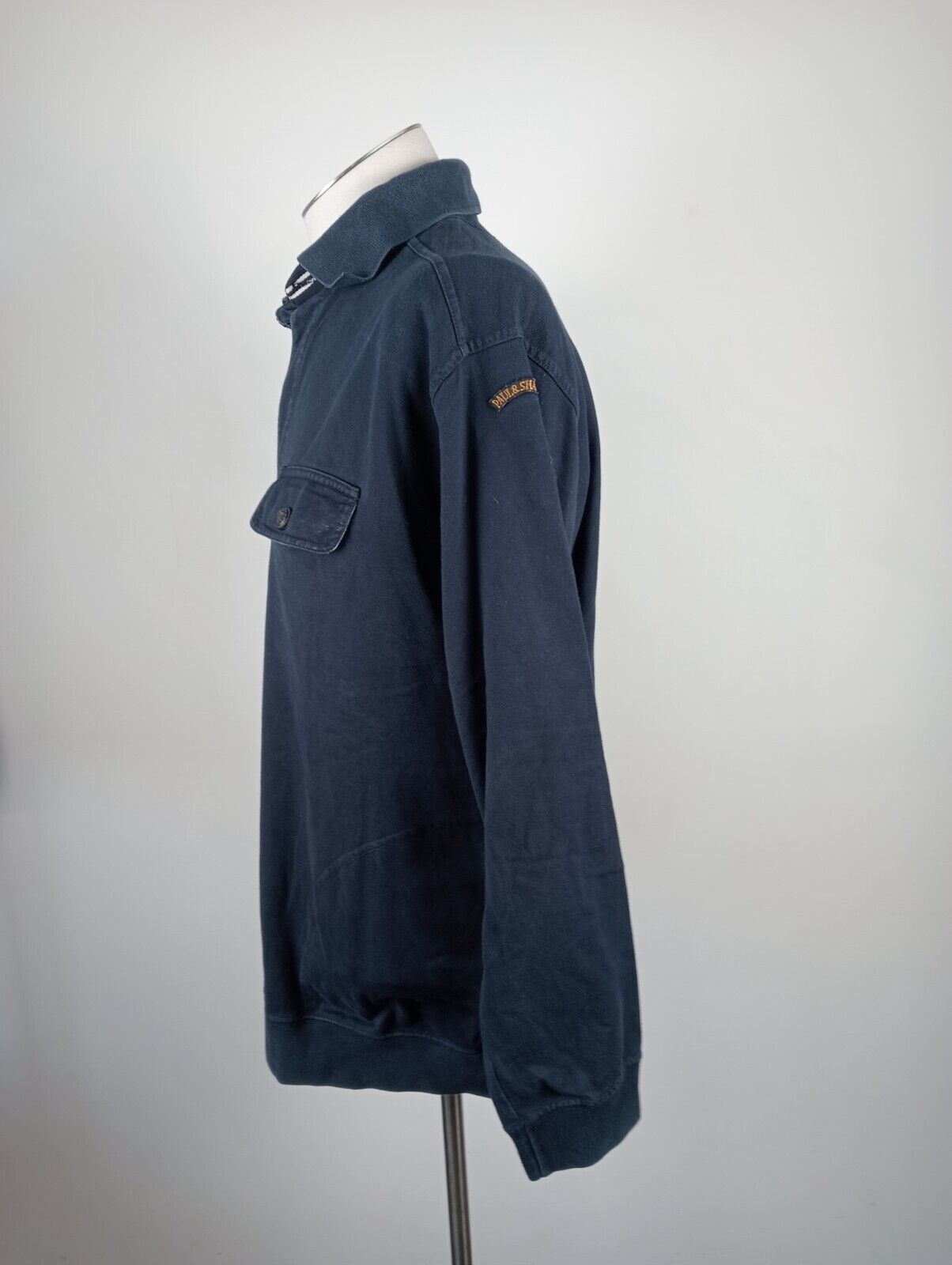 PAUL & SHARK FELPA COLLO A POLO UOMO Tg M MAN SPORT JACKET SWEATSHIRT VINTAGE