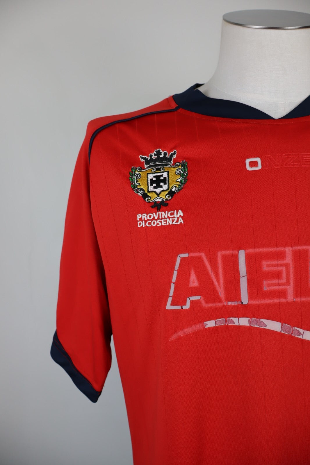 ONZE COSENZA MAGLIA T-SHIRT CALCIO UOMO Tg L SOCCER SHIRT JERSEY VINTAGE 10/11