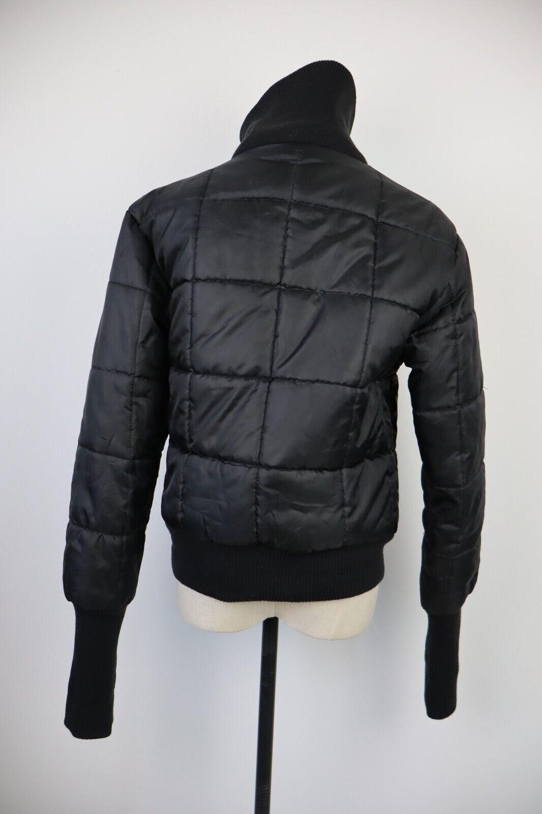GIUBBINO IMBOTTITO MINIMALISTA SATINATO BOMBER URBAN DONNA TG 2 WOMAN Y2K 2000'S