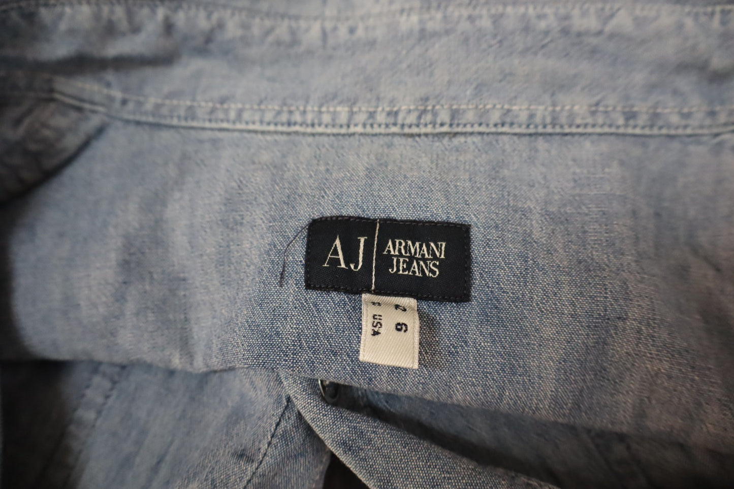 AJ ARMANI JEANS CAMICIA DONNA TG. 42 WOMAN SHIRT CASUAL VINTAGE DENIM COTONE