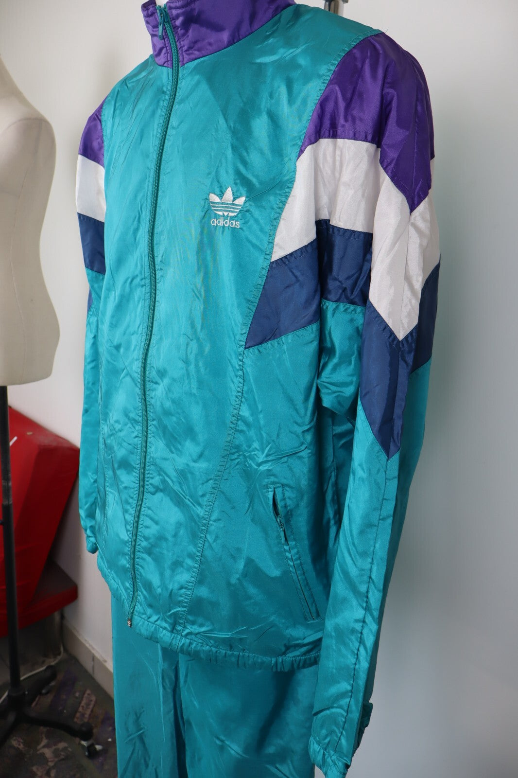 ADIDAS TUTA COMPLETO DUE PEZZI  TG. D8 TRACKSUIT JACKET GIACCA PANTS UOMO SPORT