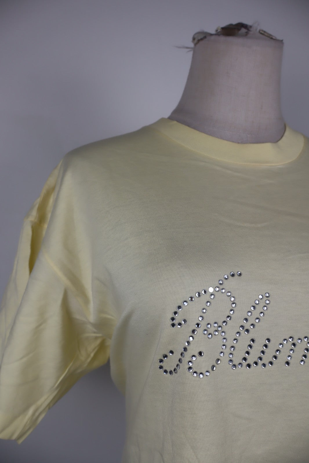 BLUMARINE MAGLIA DONNA TG. XL WOMAN CASUAL VINTAGE T- SHIRT COTONE STRASS LOGO