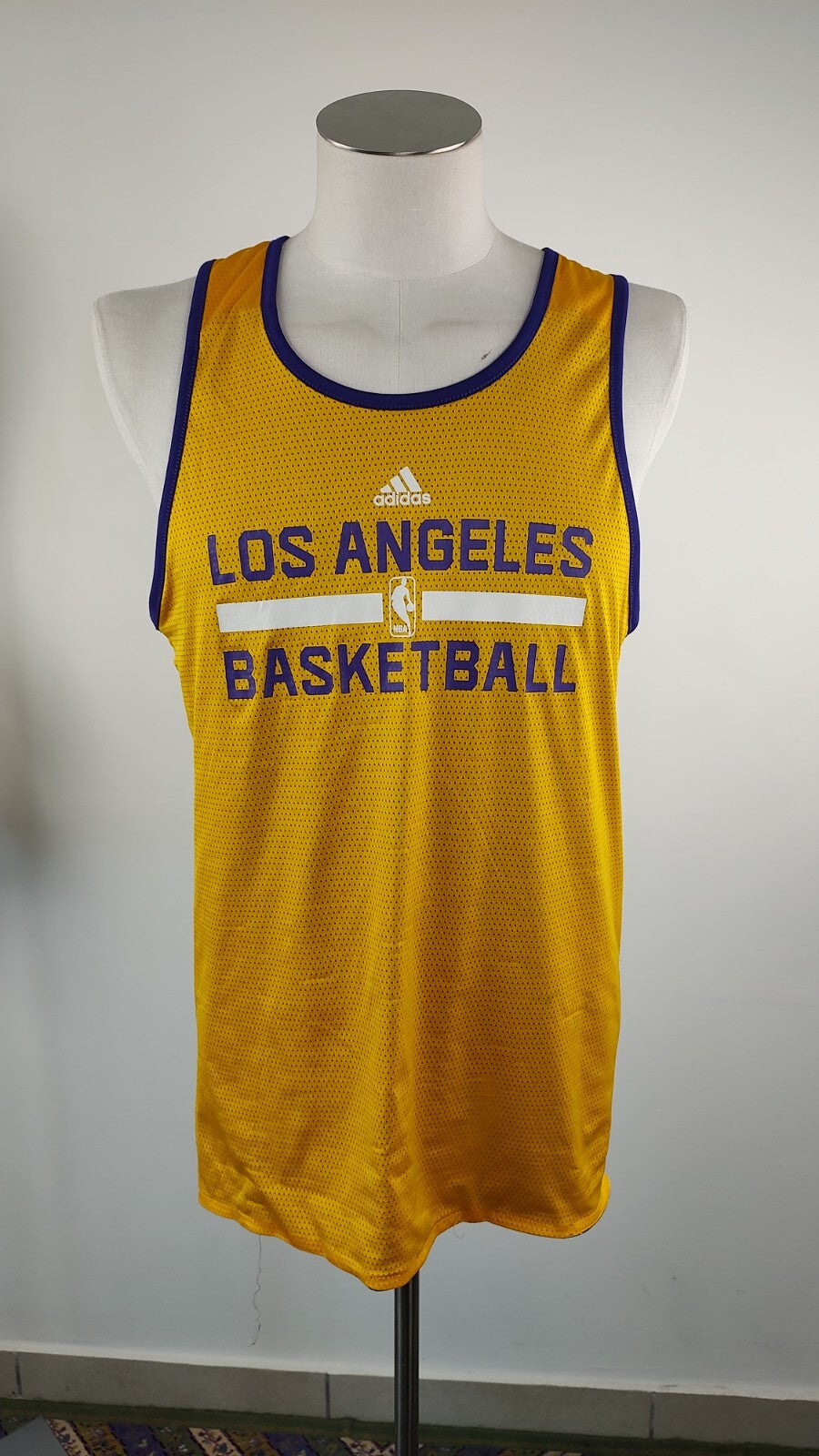 ADIDAS NBA LAKERS CANOTTA BASKET NBA UOMO TG. M SPORT MAN DOUBLE FACE