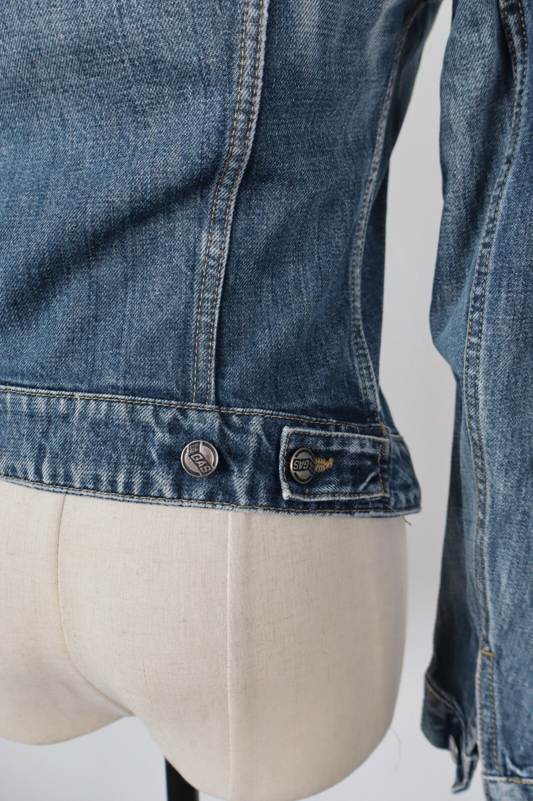 GAS JEANS GIUBBINO DONNA Tg. S WOMAN CASUAL JACKET COTONE COTTON DENIM VINTAGE