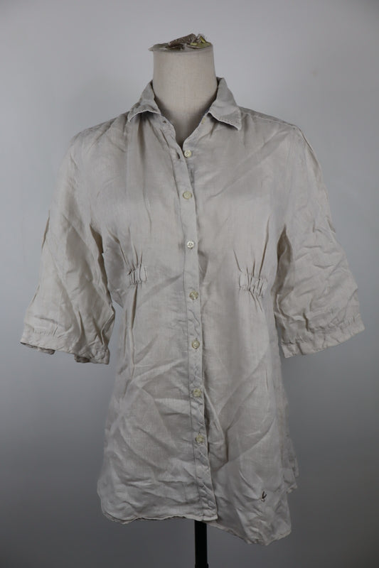 BROOKSFIELD CAMICIA  DONNA TG. 44 WOMAN SHIRT CASUAL VINTAGE LINO MANICHE 3/4