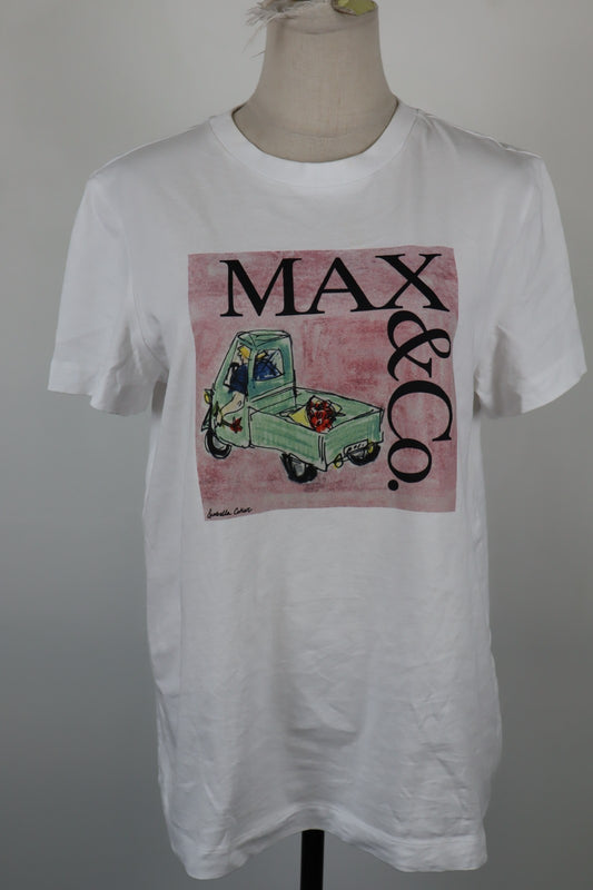 MAX&CO MAGLIA TOP DONNA TG. L WOMAN CASUAL VINTAGE TOP T-SHIRT PAILLETTES