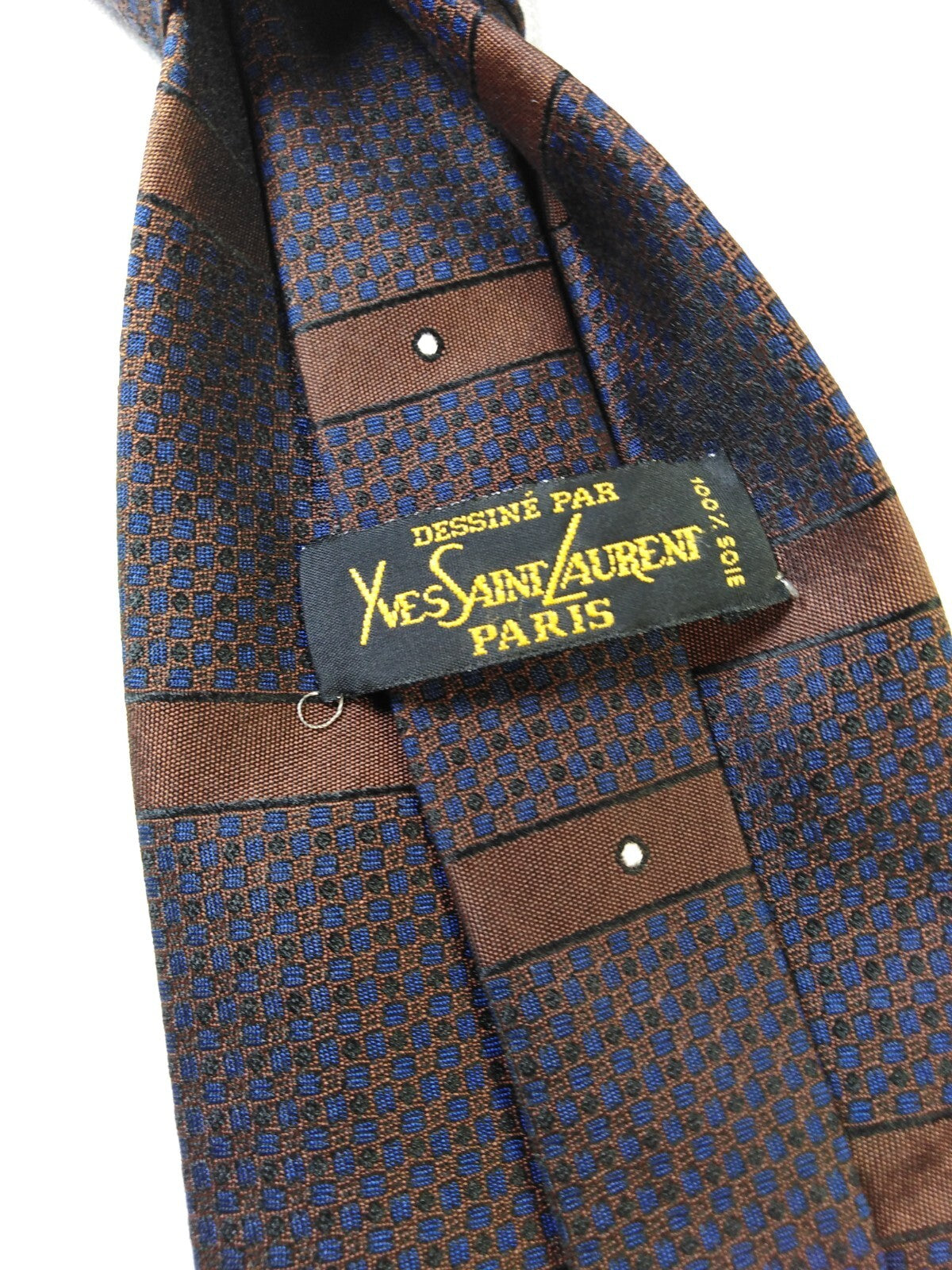 YVES SAINT LAURENT 100% SETA SILK TIE CRAVATTA NECKTIE ITALY VINTAGE CLASSIC YSL