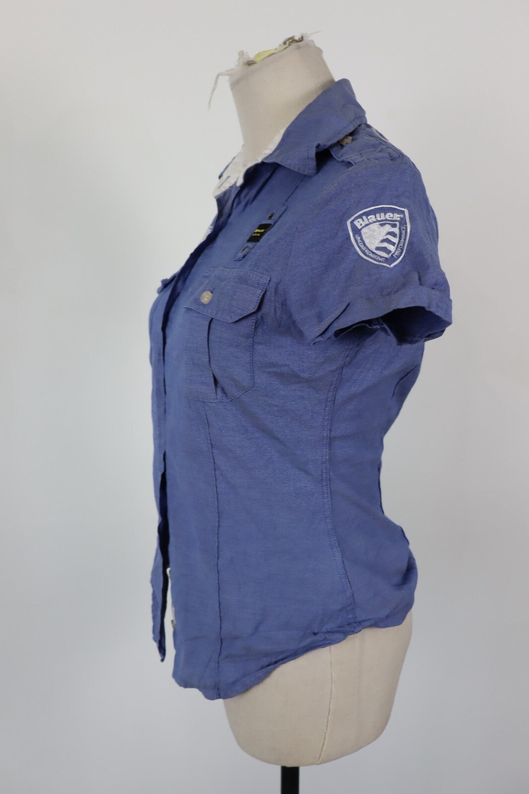 BLAUER CAMICIA DONNA TG. S WOMAN SHIRT CASUAL VINTAGE COTONE BOTTONI