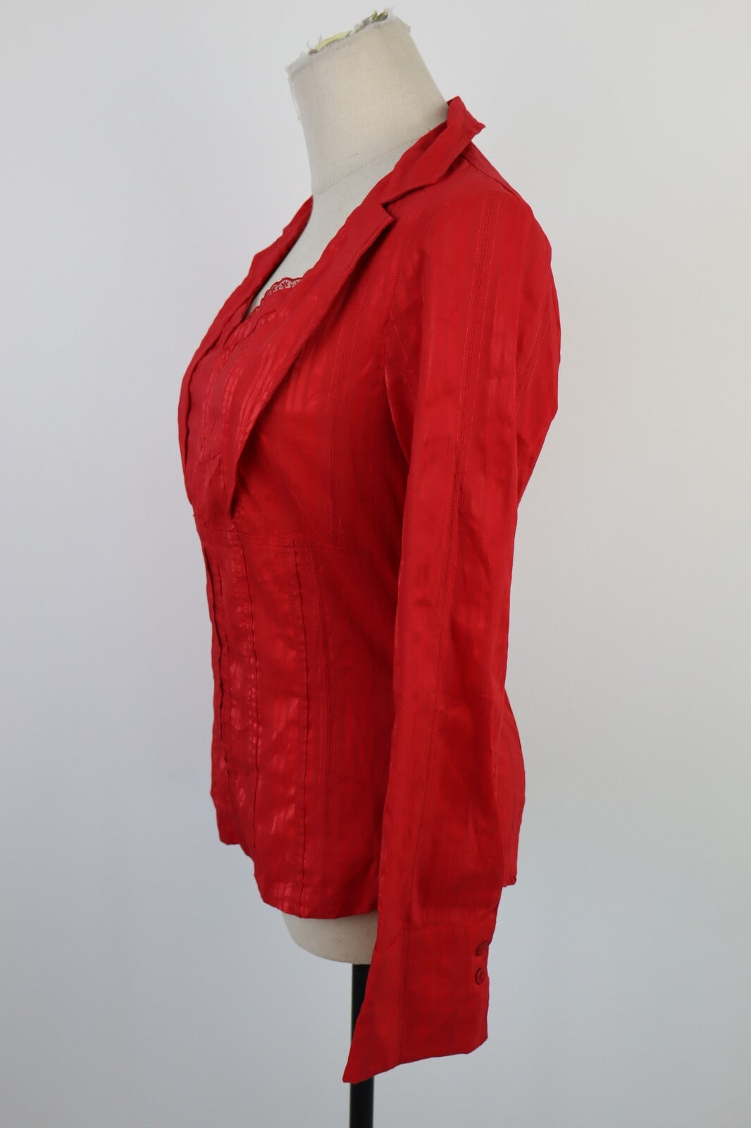 CAMICIA DONNA S WOMAN SHIRT GOTHIC PIZZO RICAMO SCINTILLE Y2K 2000'S
