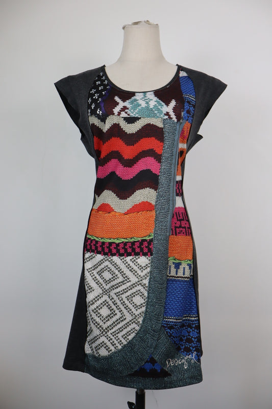 DESIGUAL VESTITO  DONNA TG 48 WOMAN CASUAL VINTAGE DRESS ABITO VISCOSA