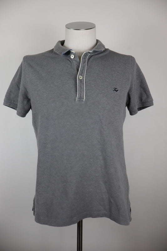 FAY  POLO MAGLIA UOMO COTONE TG L MAN COTTON T- SHIRT CASUAL VINTAGE GRIGIO LOGO