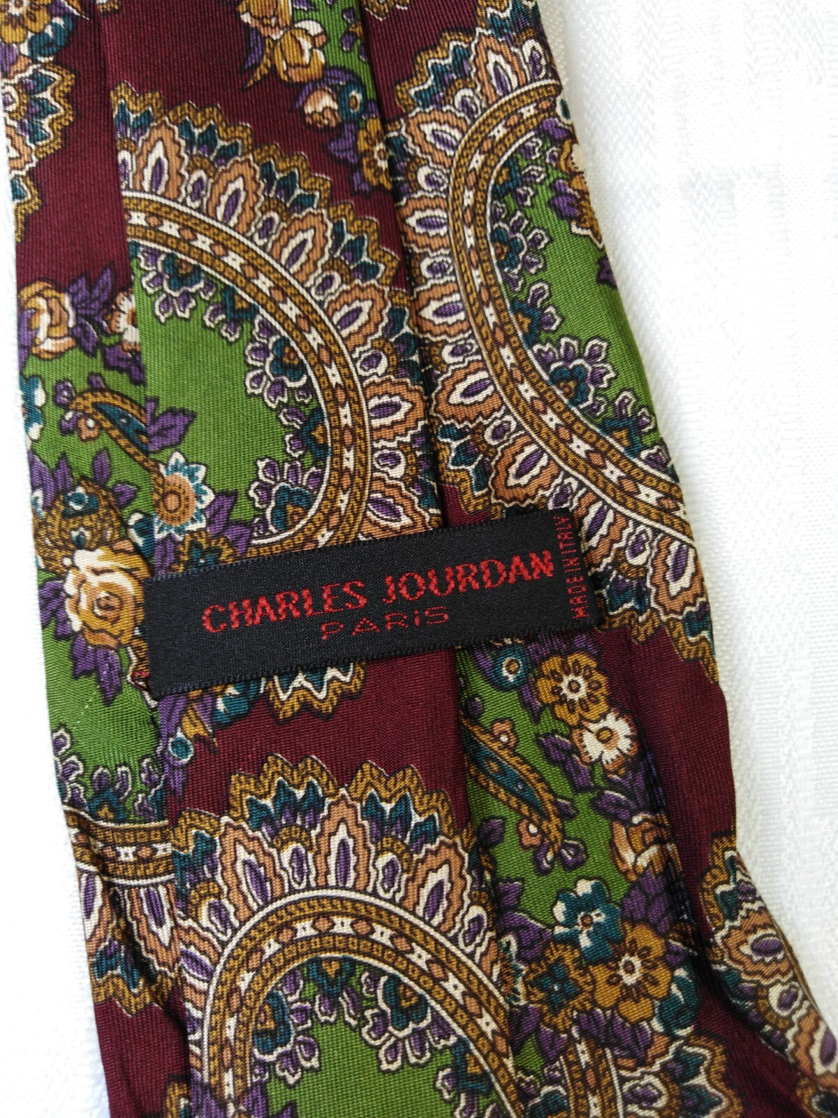CHARLES JOURDAN 100% SETA SILK TIE CRAVATTA NECKTIE ITALY VINTAGE CLASSIC