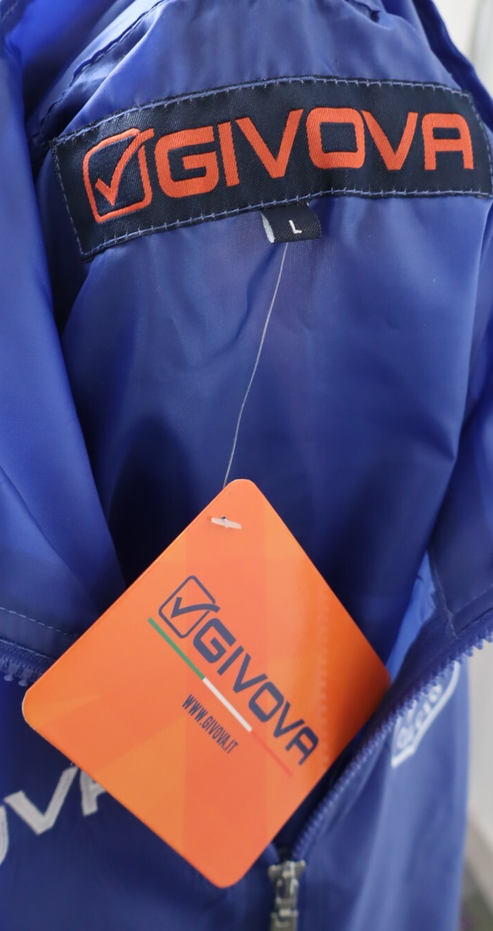 GIVOVA PAGANESE GIUBBINO K-WAY IMPERMEABILE CALCIO UOMO L SOCCER JACKET CON TAG