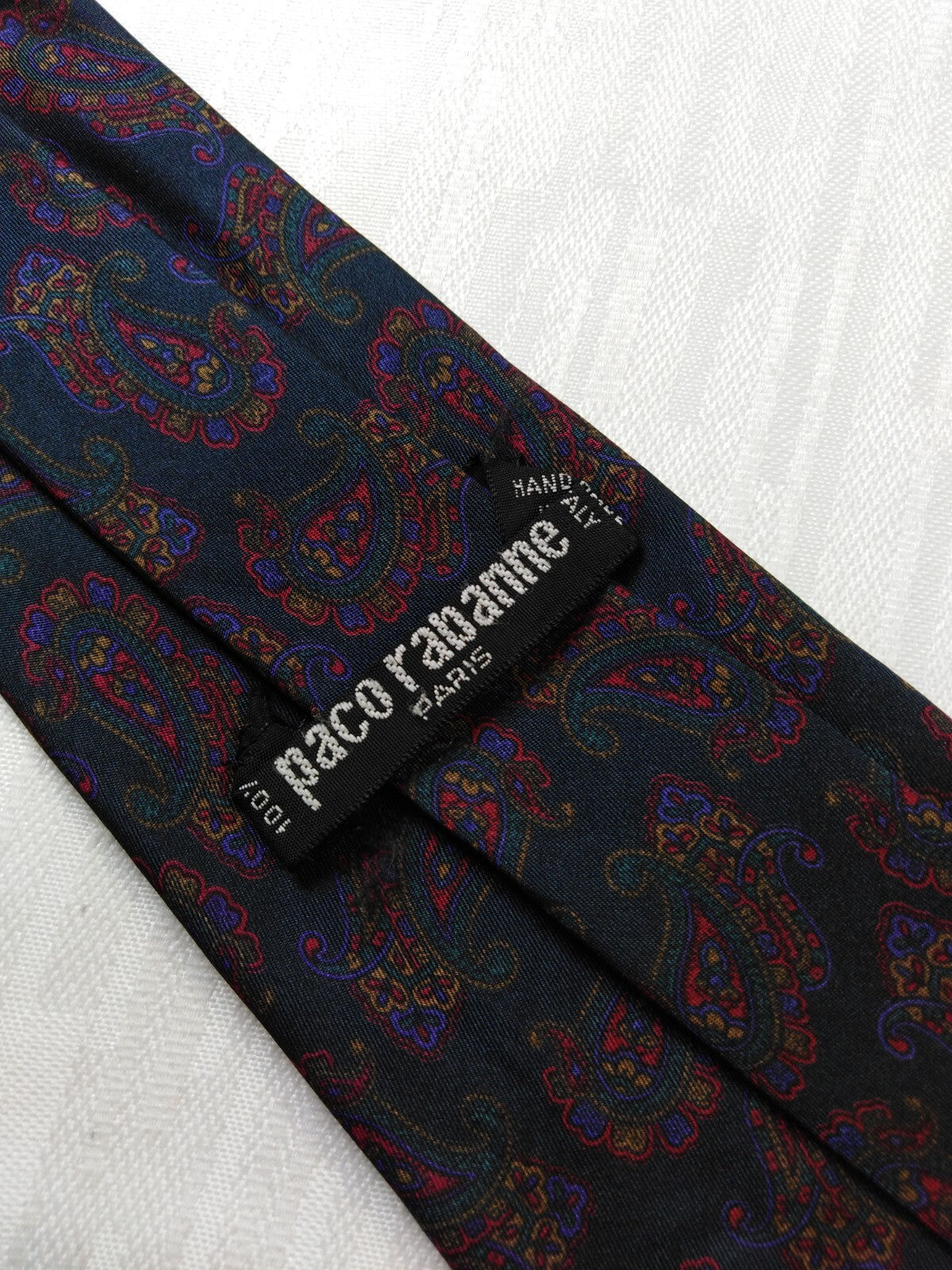 PACO RABANNE 100% SETA SILK TIE CRAVATTA NECKTIE ITALY VINTAGE CLASSIC