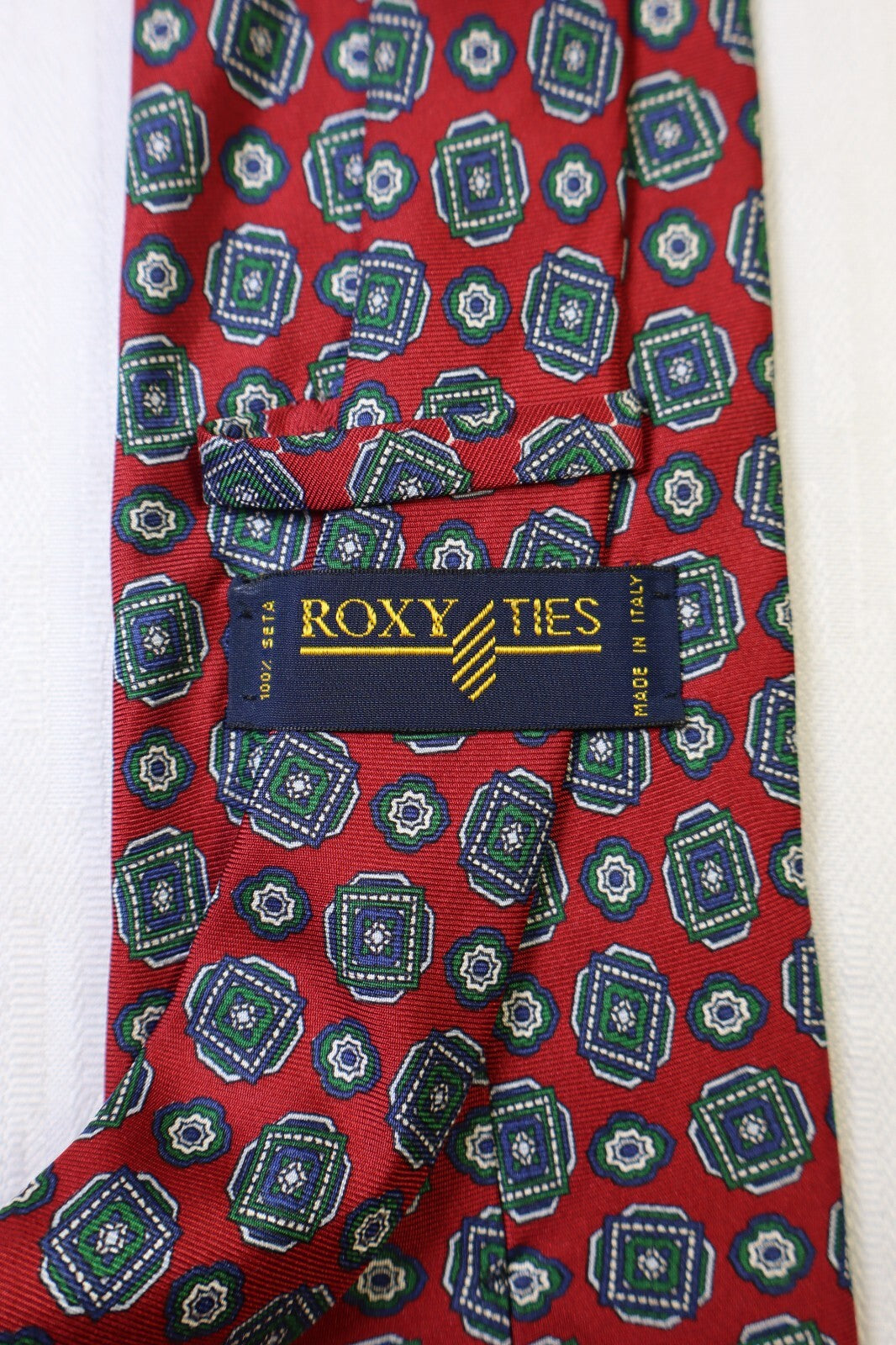 ROXY 100% SILK TIE SETA CRAVATTA NECKTIE MADE IN ITALY VINTAGE