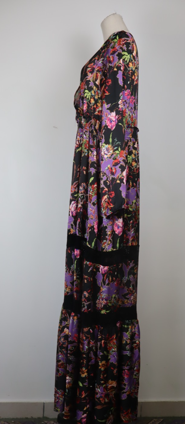 LIU JO VESTITO LUGO DONNA TG 48 WOMAN CASUAL VINTAGE DRESS ABITO MANICA LUNGA