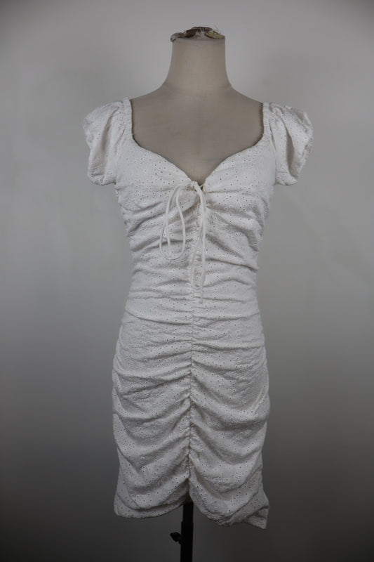 GUESS VESTITO ABITO DONNA S WOMAN CASUAL VINTAGE DRESS MANICA CORTA RICAMO