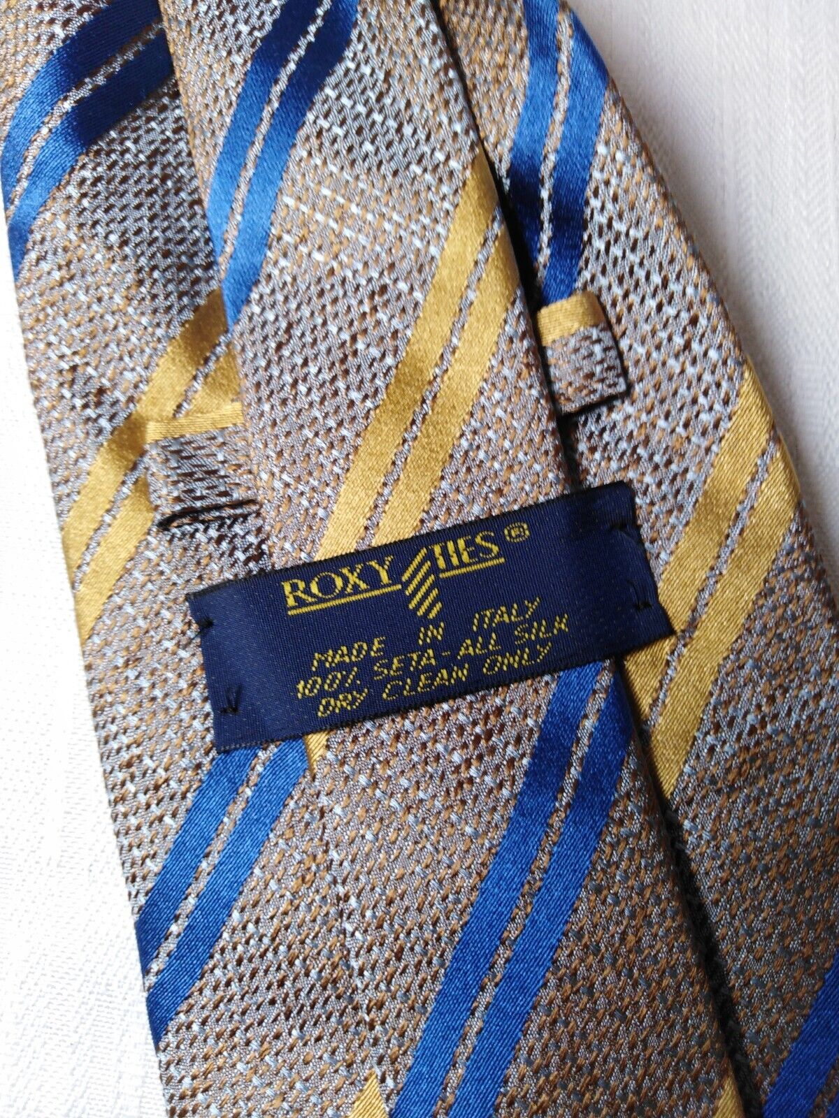 ROXY 100% SILK TIE SETA CRAVATTA NECKTIE MADE IN ITALY