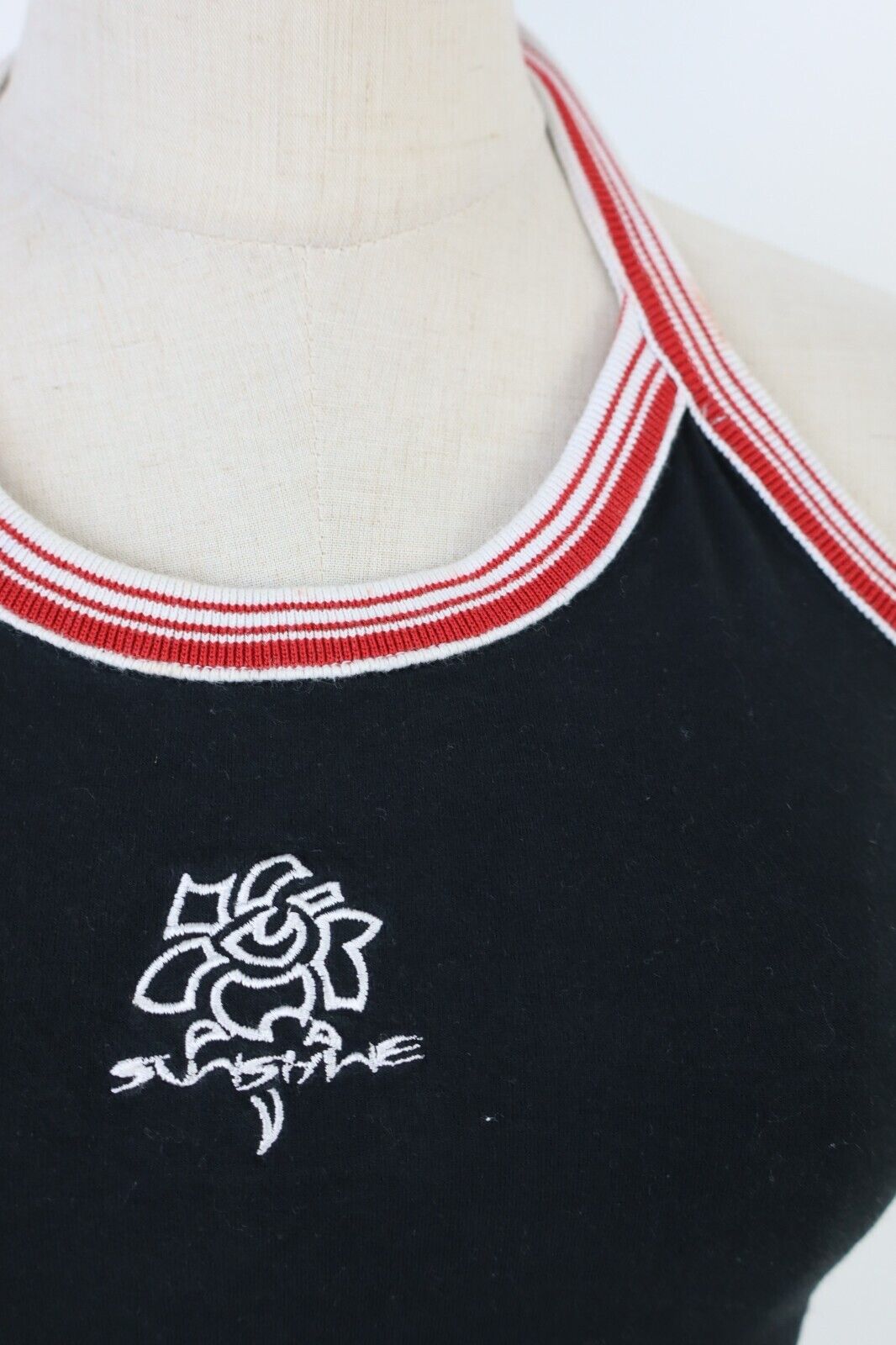 MAGLIA CROP TOP DONNA M WOMAN T-SHIRT STREETWEAR STAMPA LOGO URBAN Y2K 2000'S