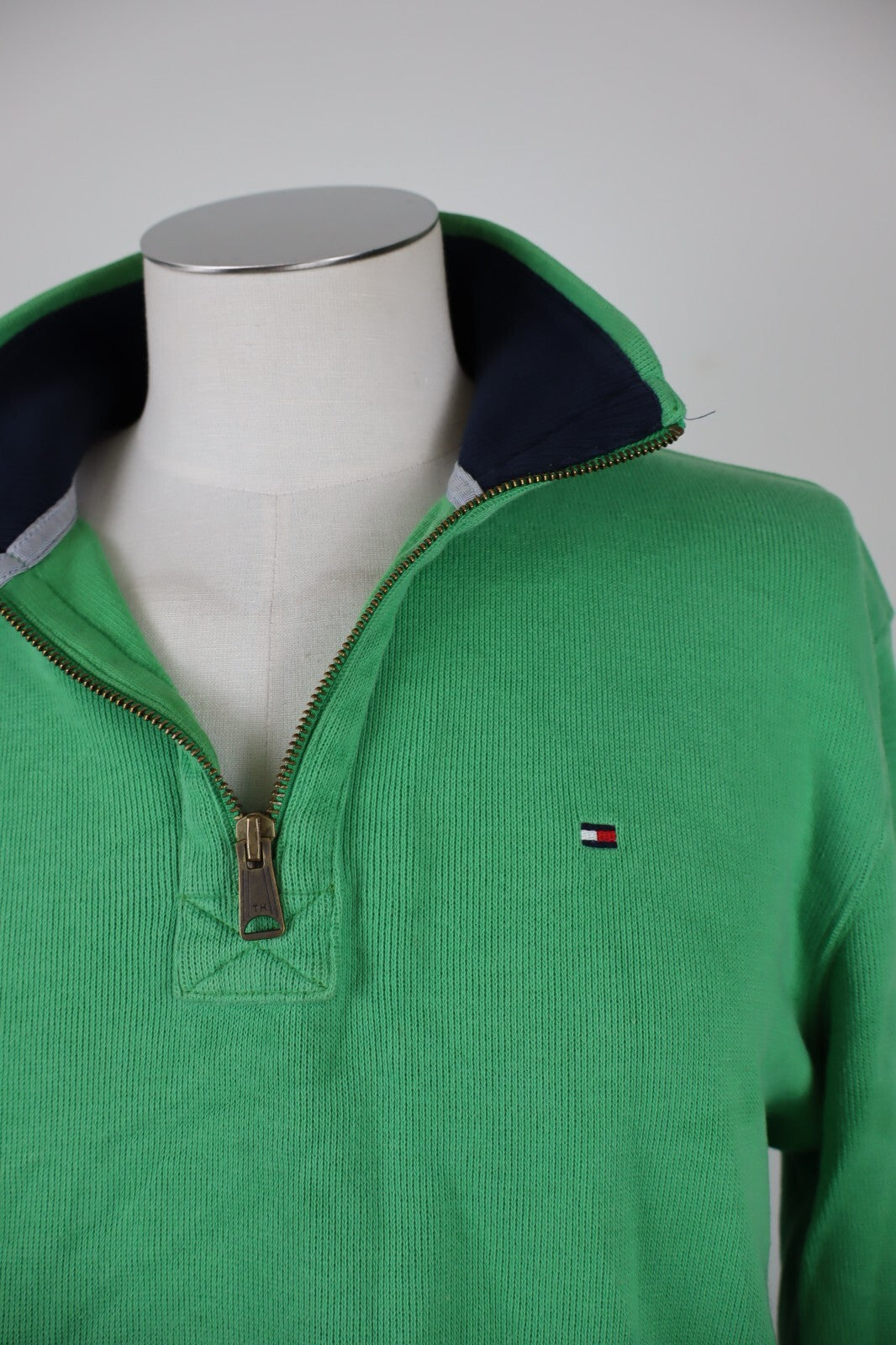 TOMMY HILFIGER FELPA CON ZIP UOMO TG. M MAN SWEATSHIRT CASUAL VINTAGE COTONE