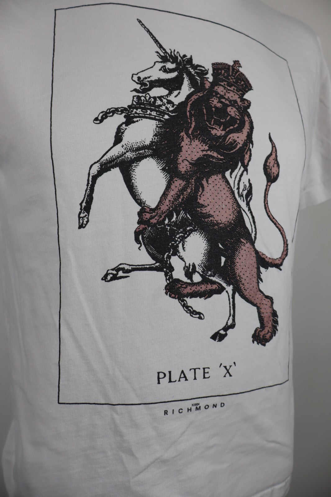 JOHN RICHMOND PLATE X MAGLIA UOMO COTONE TG M MAN COTTON T-SHIRT CASUAL VINTAGE