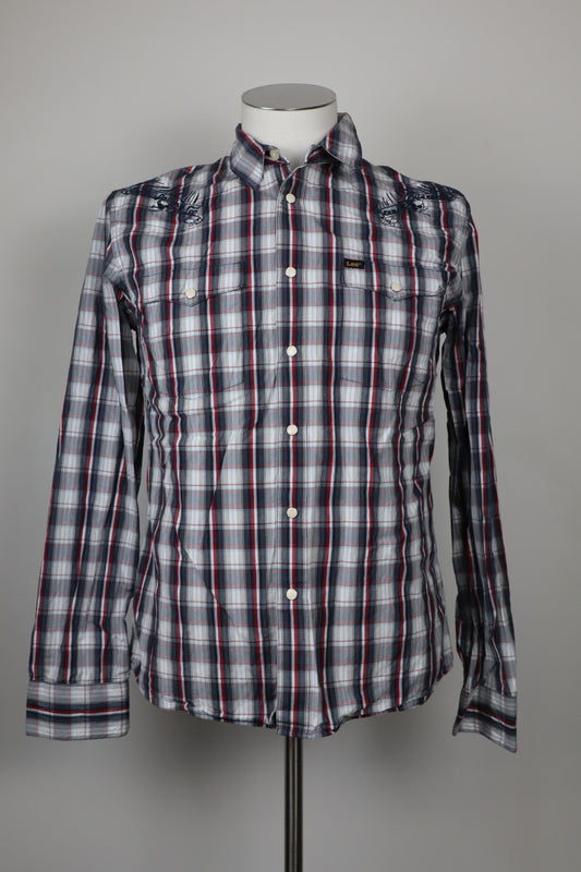 LEE JEANS CAMICIA UOMO TG. M MAN CASUAL VINTAGE SHIRT COTONE LOGO