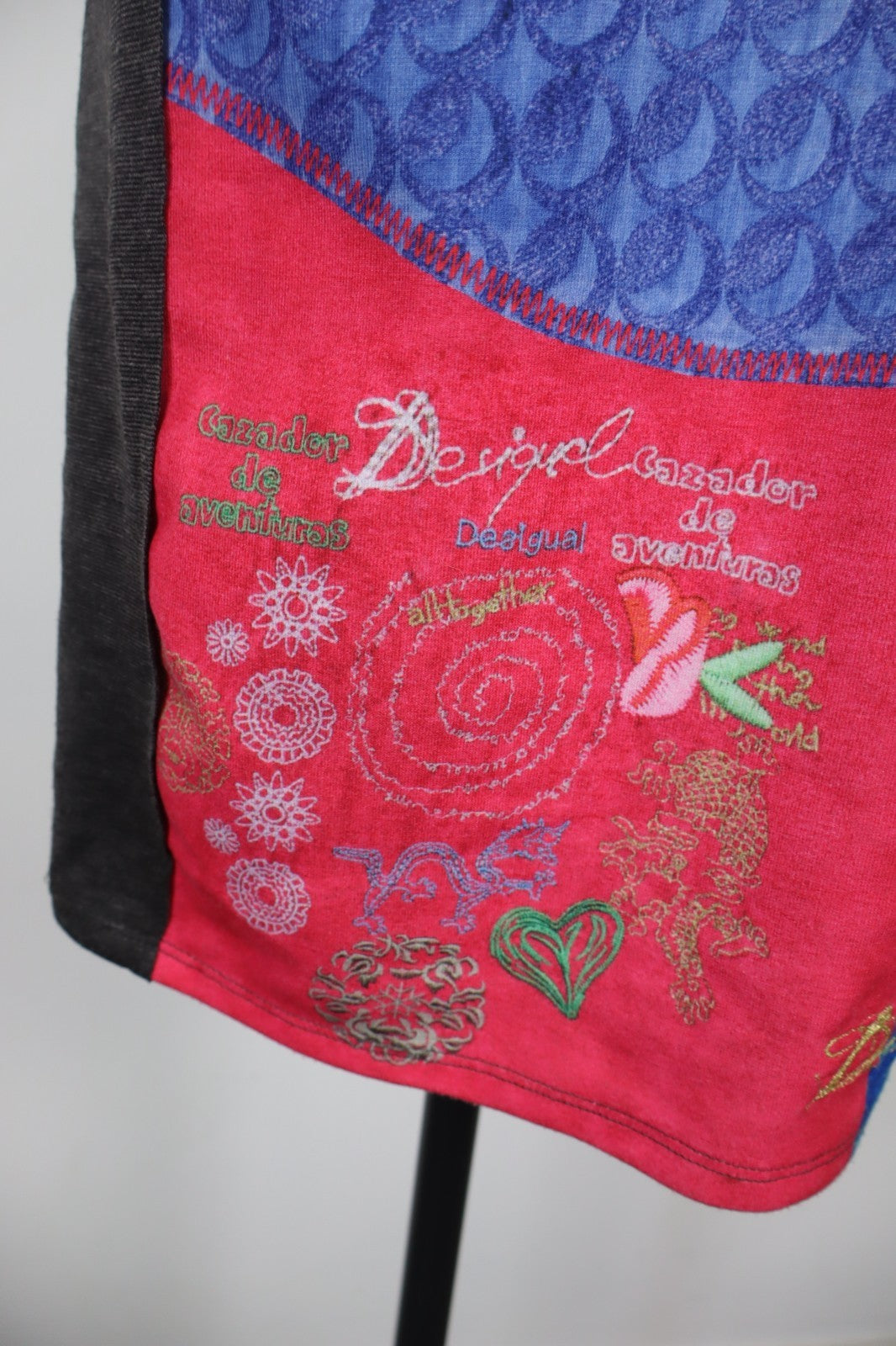 DESIGUAL VESTITO DONNA TG. L WOMAN CASUAL VINTAGE DRESS COTONE