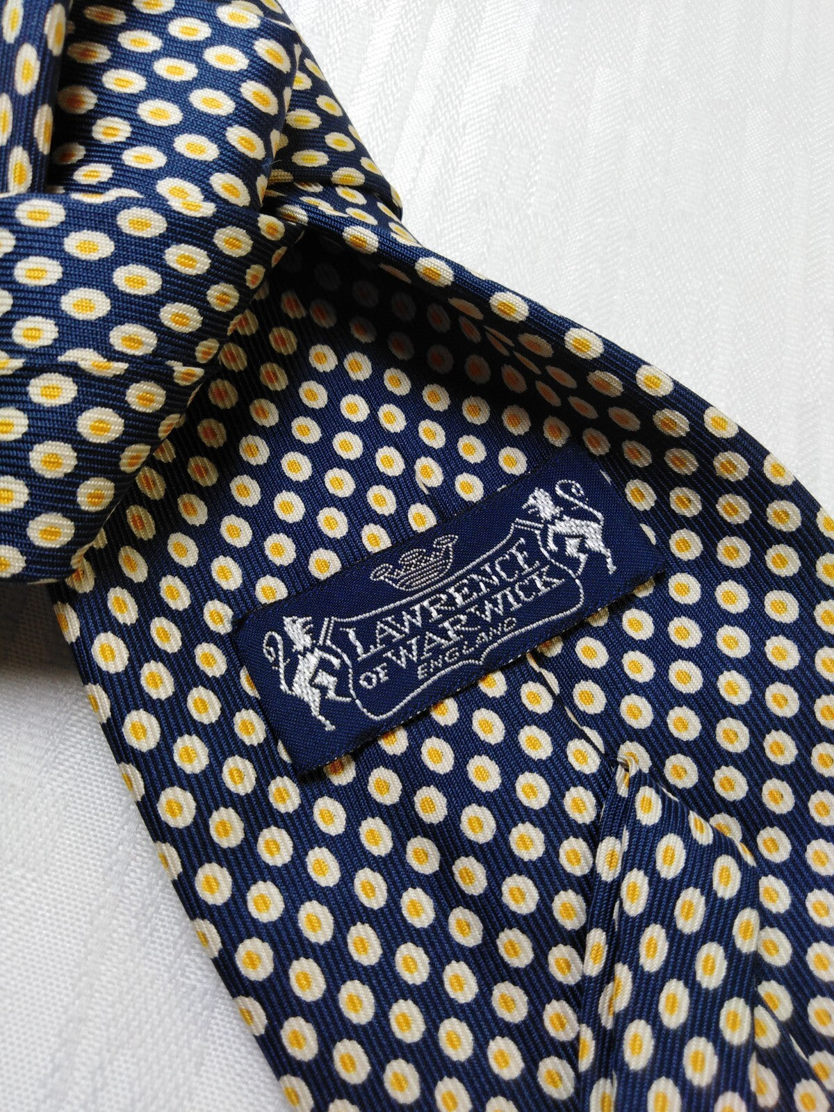 LAWRENCE OF WARWICK 100% SILK TIE SETA CRAVATTA NECKTIE MADE IN ITALY CLASSIC