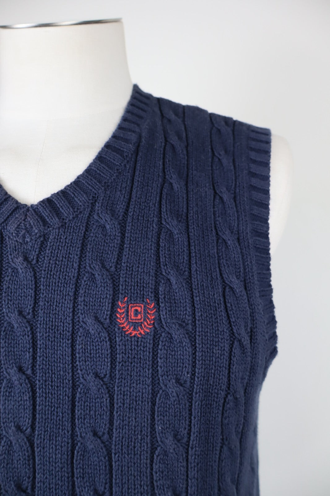 CHAPS MAGLIONE SMANICATO GILET UOMO Tg. XL MAN SWEATER CASUAL VINTAGE COTONE