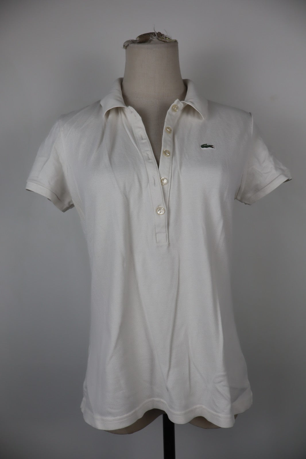 LACOSTE POLO MAGLIA T-SHIRT DONNA COTONE TG 40 WOMAN CASUAL VINTAGE LOGO COTTON