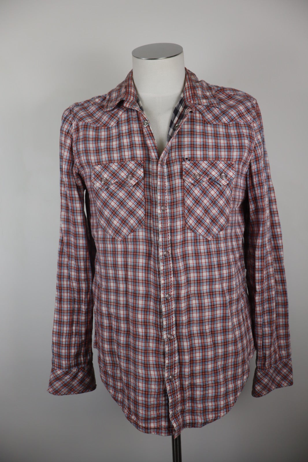 LIU JO JEANS CAMICIA UOMO COTONE TG 41 MAN CASUAL VINTAGE COTTON SHIRT TASCHE