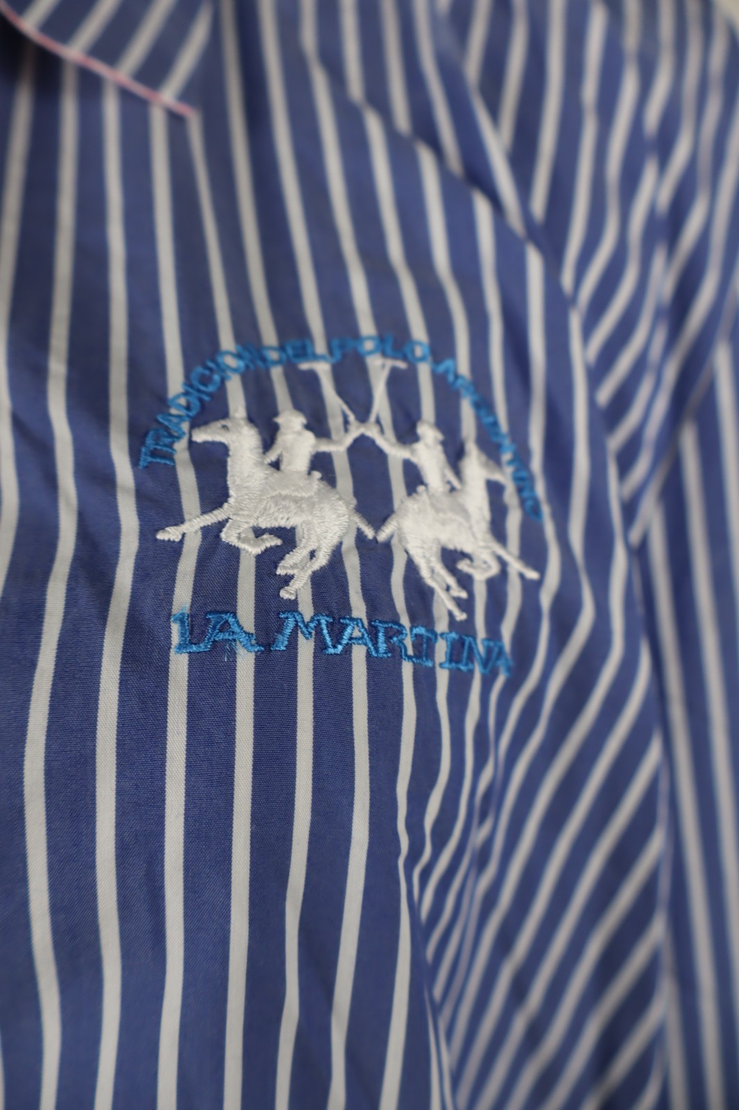 LA MARTINA CAMICIA BLUSA DONNA TG. 6 WOMAN SHIRT CASUAL VINTAGE BIG LOGO RIGHE