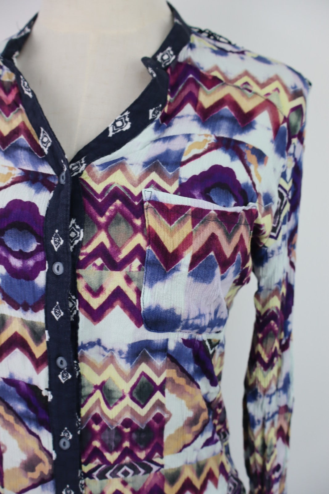 DESIGUAL CAMICIA DONNA TG. S WOMAN SHIRT CASUAL VINTAGE VISCOSA