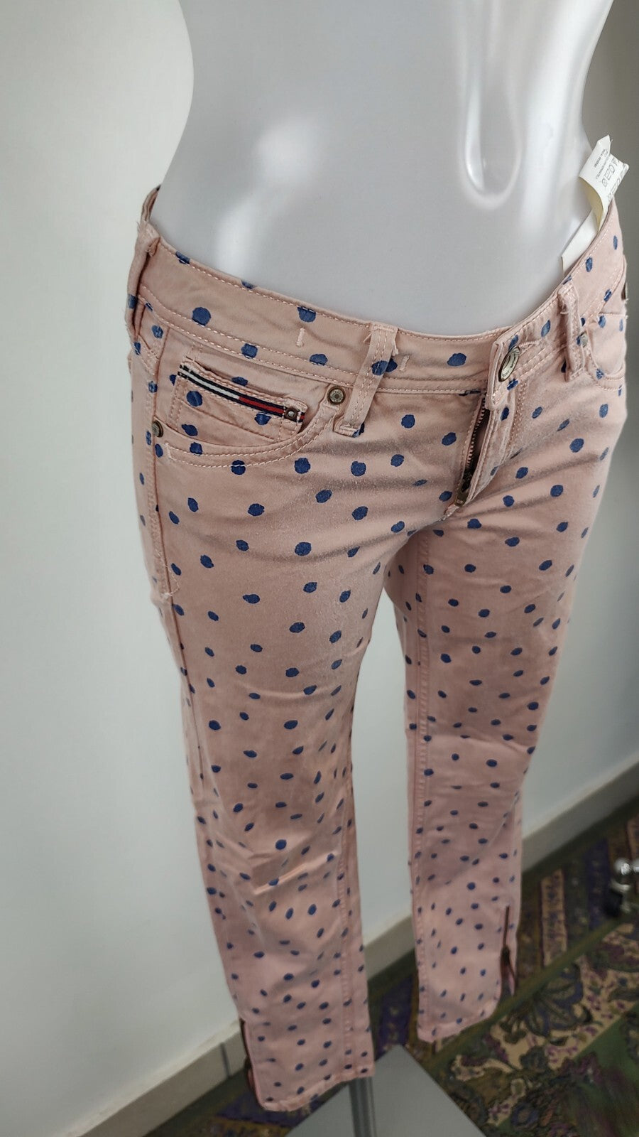 HILFIGER DENIM PANTALONE CASUAL DONNA TG 27 / 32 WOMAN VINTAGE PANTS COTONE