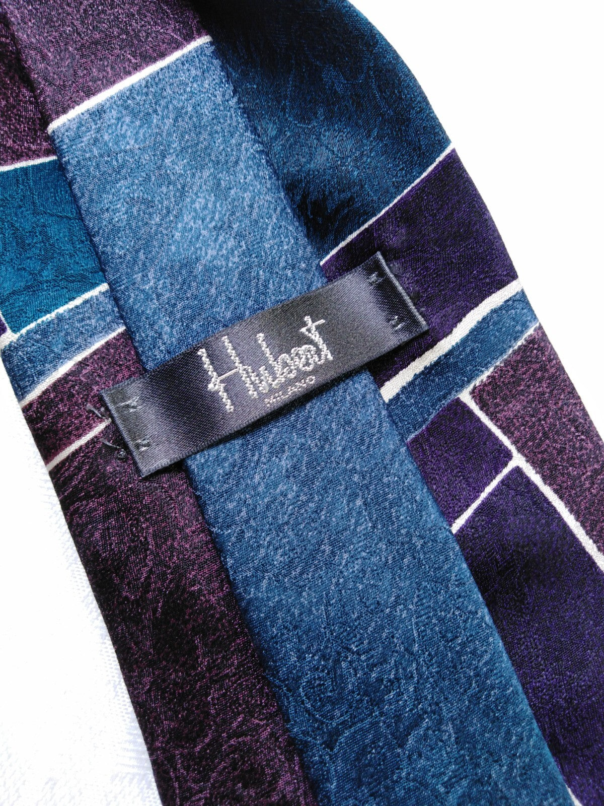 HUBERT MILANO 100% SETA SILK TIE CRAVATTA NECKTIE MADE ITALY VINTAGE CLASSIC