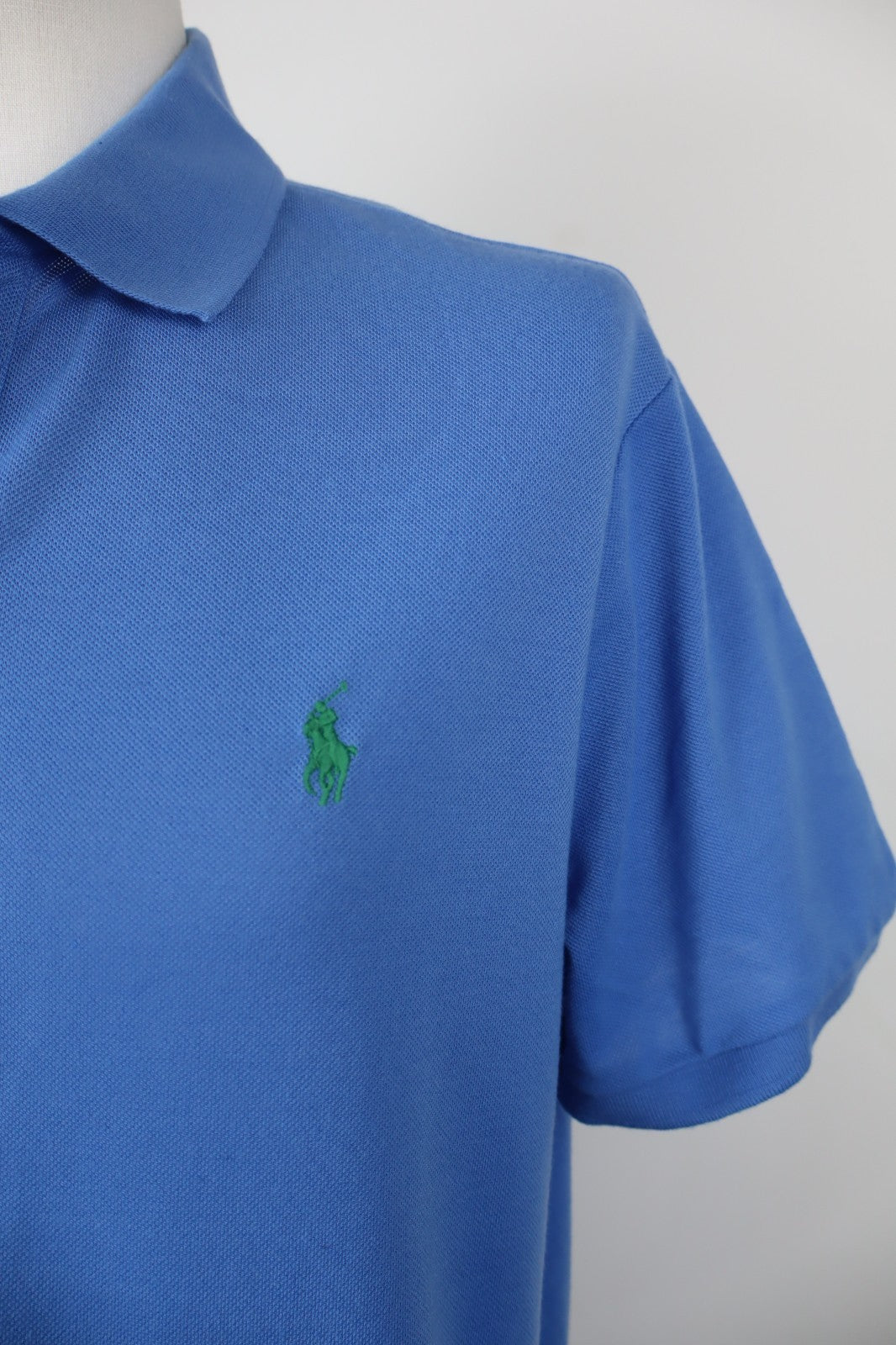 RALPH LAUREN MAGLIA POLO UOMO COTONE TG. XL MAN COTTON SHIRT BLU CASUAL LOGO