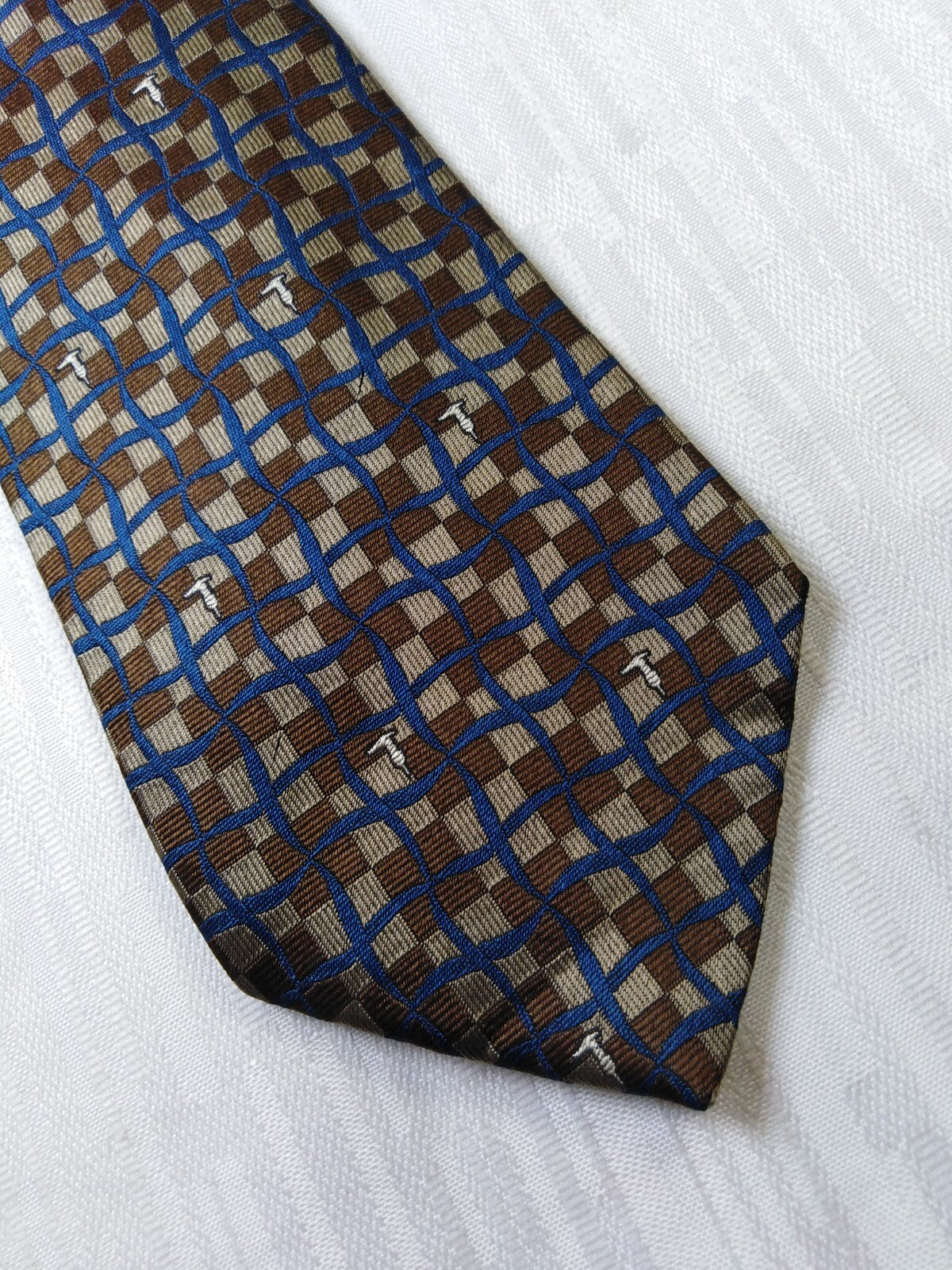 TRUSSARDI 100% SILK TIE SETA CRAVATTA NECKTIE MADE IN ITALIA CLASSIC