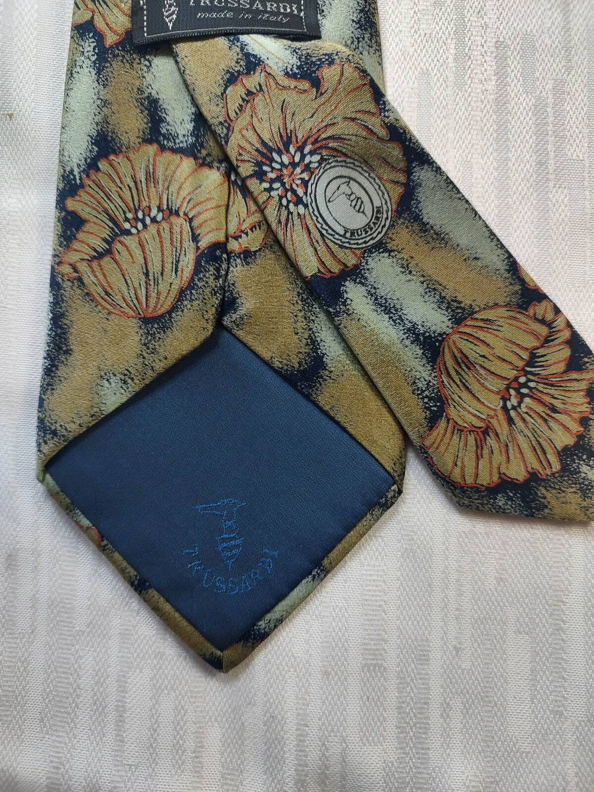 TRUSSARDI 100% SILK TIE SETA CRAVATTA NECKTIE MADE IN ITALY CLASSIC