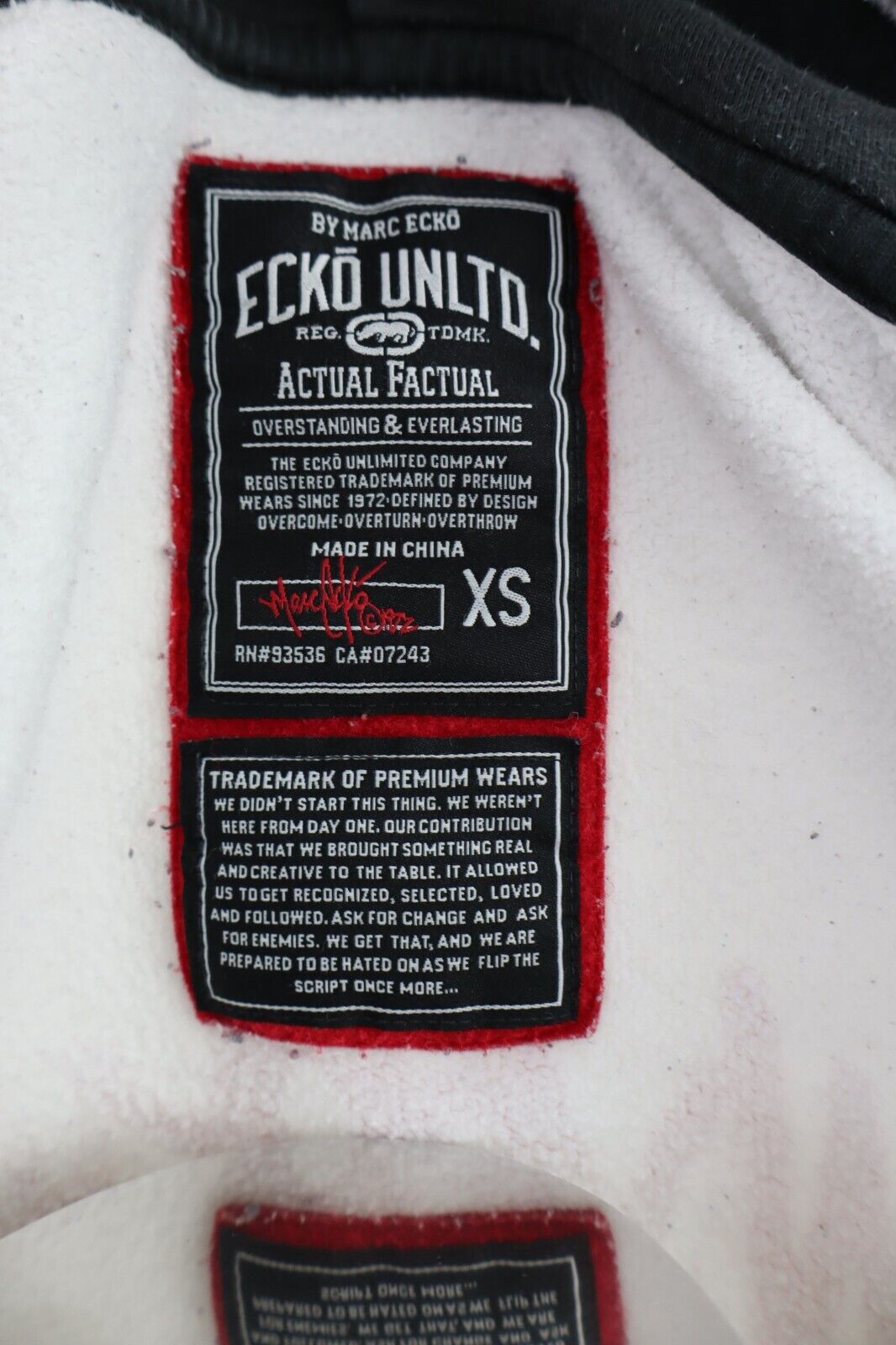 ECKO UNLTD FELPA CON ZIP MAGLIA UOMO XS MAN SPORT JACKET SWEATSHIRT HOODIE ITALY