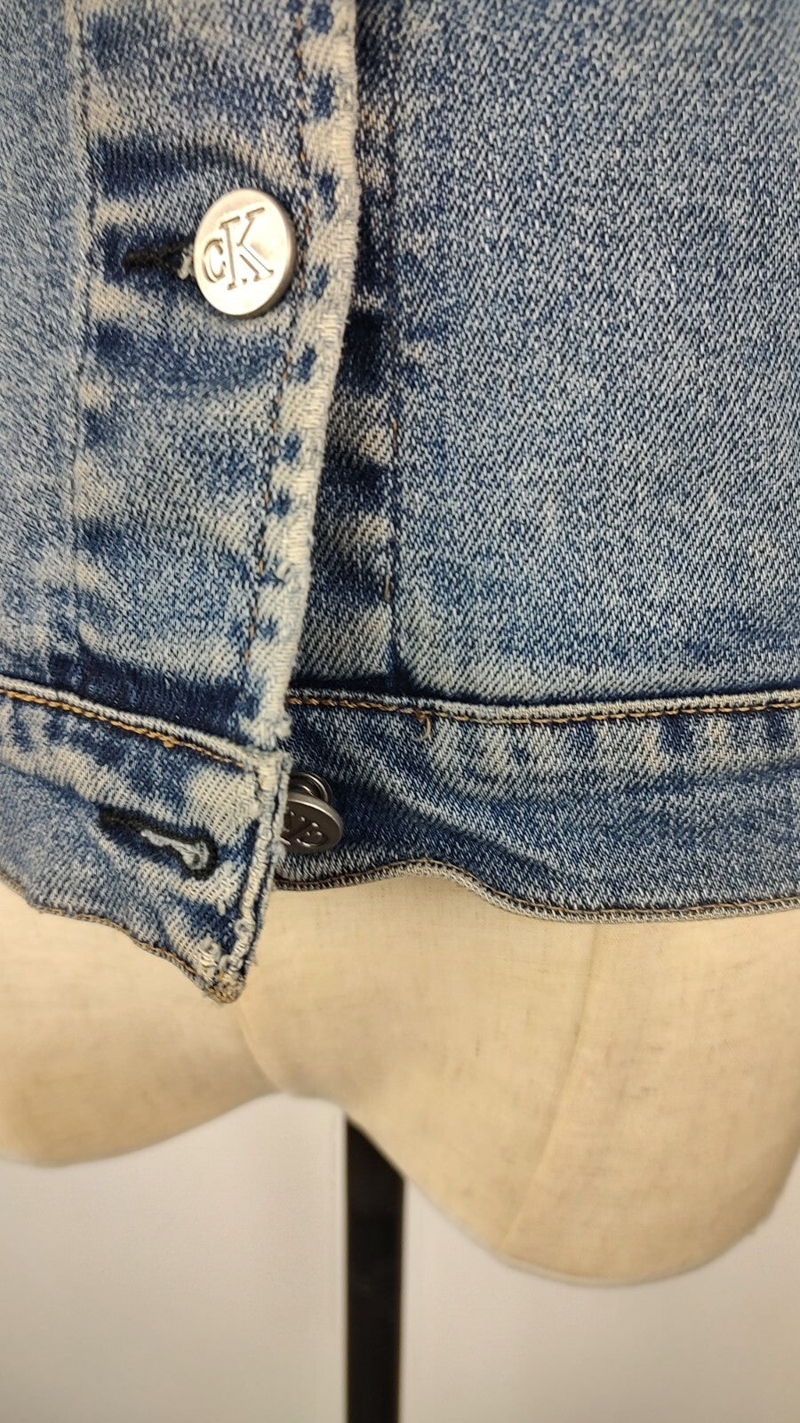 CALVIN KLEIN GIACCA DONNA COTONE Tg S WOMAN CASUAL VINTAGE JACKET COTTON DENIM