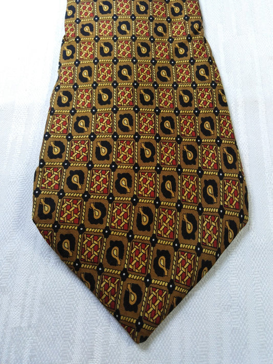 TED LAPIDUS 100% SETA SILK TIE CRAVATTA NECKTIE ITALY VINTAGE CLASSIC