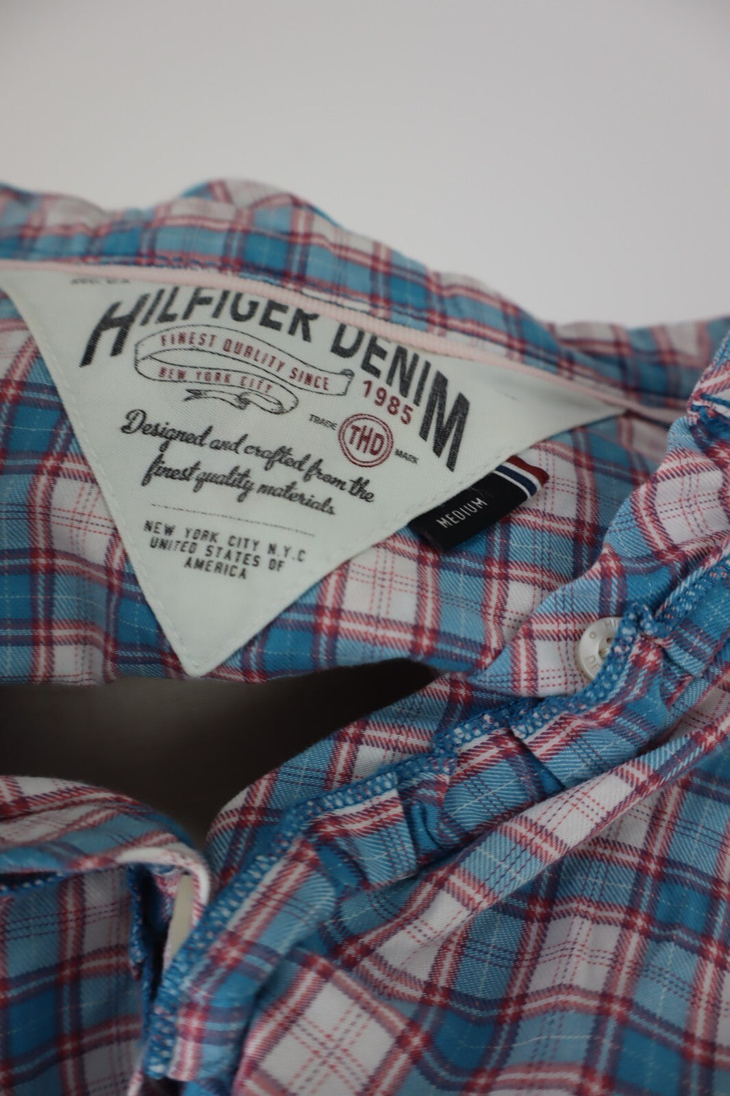 TOMMY HILFIGER VESTITO DONNA TG. M WOMAN CASUAL VINTAGE DRESS ABITO BOTTONI