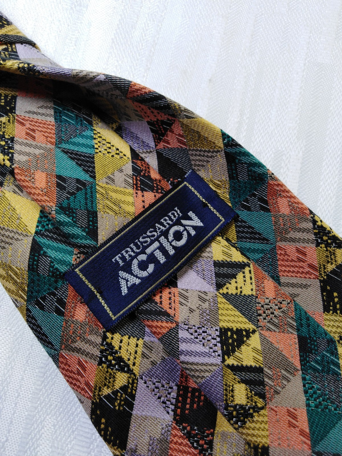 TRUSSARDI 100% SILK TIE SETA CRAVATTA NECKTIE MADE IN ITALY